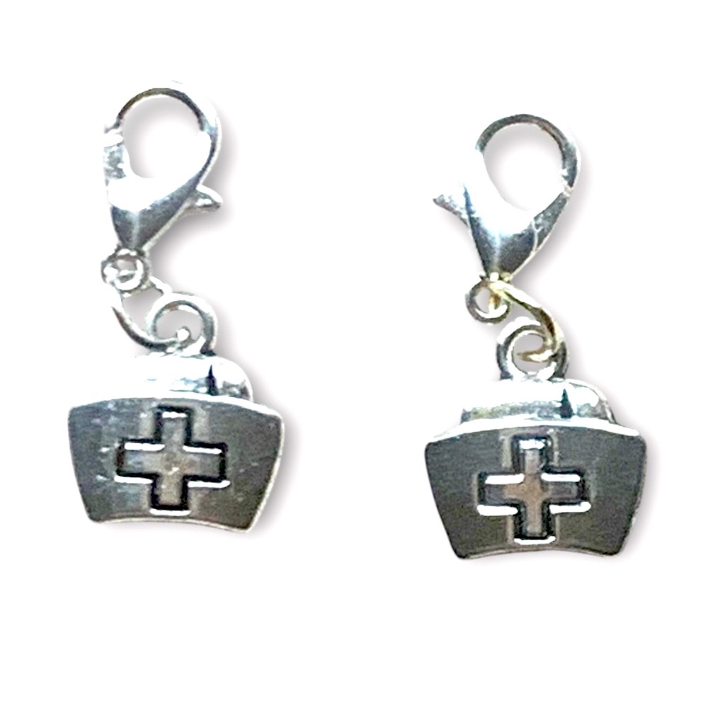 1 Medical Themed Silver Charm tor Keychains, Backpacks, Bags, & Bracelets Nurse - Picture 2 of 2